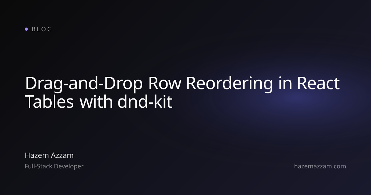Drag-and-Drop Row Reordering in React Tables with dnd-kit | Hazem Azzam